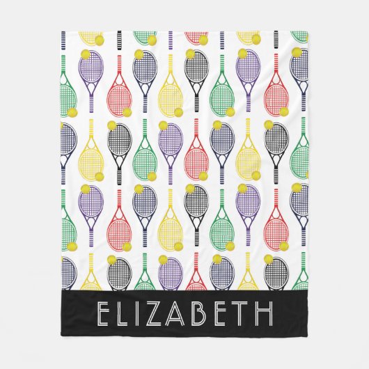Multi | Gepersonaliseerde benaming van witte tenis Fleece Deken (Voorkant)
