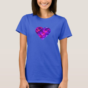 Multi gloeiende levendige harten t-shirt