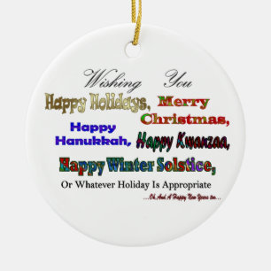 Multi-Holiday-groet Keramisch Ornament