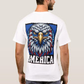 Multi kleur Amerikaans ontwerp Stijl: Mannen Basic T-shirt (Achterkant)