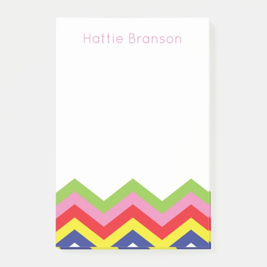 Multi Kleur Chevron Gepersonaliseerd Post-It Notit Post-it® Notes (Voorkant)