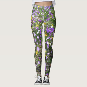 Multi Kleur Crocus Spring Bloemen Legging