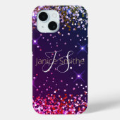 Multi Kleur Glitter Monogram Case-Mate iPhone Case (Achterkant)