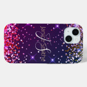 Multi Kleur Glitter Monogram Case-Mate iPhone Case (Achterkant (horizontaal))
