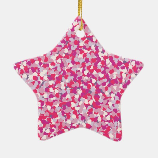 Multi Kleur Hart Confetti2 Keramisch Ornament (Achterkant)