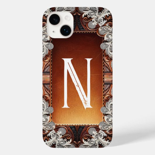 Multi Kleur Leer & Elegant Kant Rustiek Case-Mate iPhone Case (Achterkant)