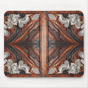 Multi Kleur Leer & Elegante Kant Rustiek Muismat