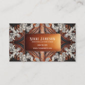 Multi Kleur Leer & Kant Look Rustiek Custom Visitekaartje (Achterkant)