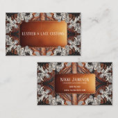 Multi Kleur Leer & Kant Look Rustiek Custom Visitekaartje (Voorkant / Achterkant)