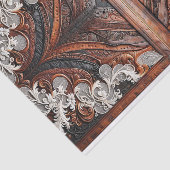 Multi Kleur Leer & Kant Look Rustieke Bruiloft Tissuepapier (Detail)