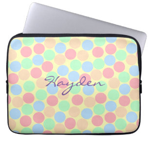 Multi-Kleur Pastel Stippen Patroon Persoonlijk Laptop Sleeve
