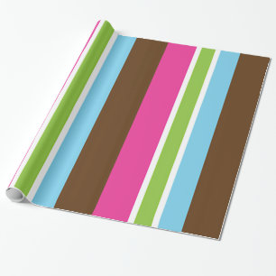Multi Kleur Plezier Helder Kleurrijke Strepen Cadeaupapier