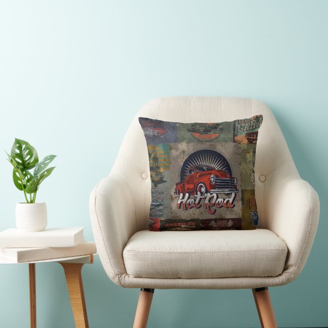 Multi Kleur Retro Auto Kussen (Stoel)