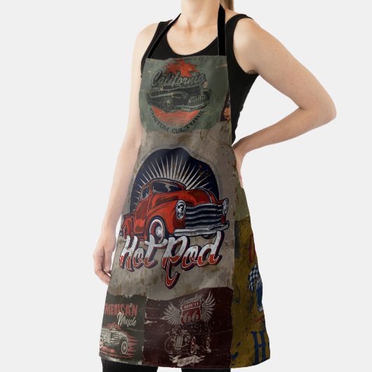 Multi Kleur Retro Auto Schort (Insitu)