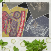 Multi Kleur Retro Auto Theedoek (Gevouwen)