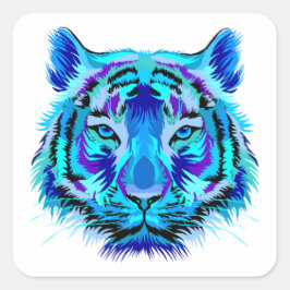 Multi kleur tijger ontwerp vierkante sticker