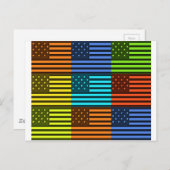 Multi kleur USA vlag geruit vector patroon kunst Briefkaart (Voorkant / Achterkant)