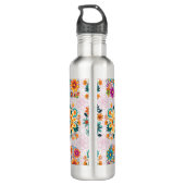 Multi-kleuren bloempotten patroon - roze waterfles  (Achterkant)