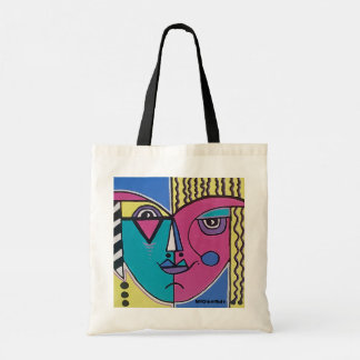 Multi-kleurige Abstracte Portret Tote Bag