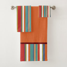 Multi Kleurige Streep Patroon Bad Handdoek
