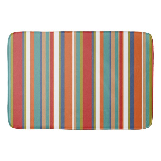 Multi Kleurige Streep Patroon Badmat (Voorkant)
