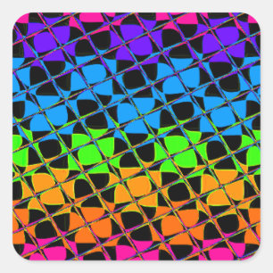 Multi kleurrijke geruite regenboogspiegel afbeeldi vierkante sticker