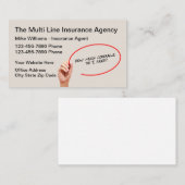 Multi-Line Insurance Agent Visitekaartje (Voorkant / Achterkant)