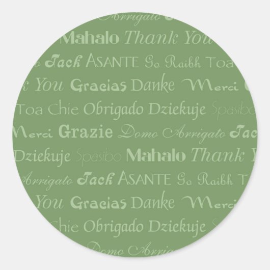 Multi-Lingual Bedankt Sticker (Voorkant)