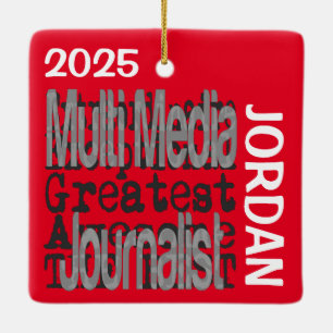Multi Media Journalist Extraordinaire CUSTOM Keramisch Ornament