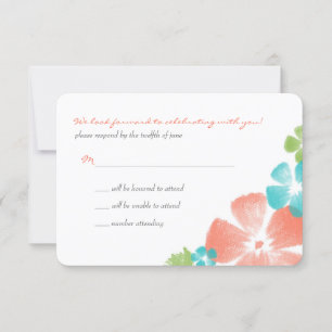 Multi Papaya Waterverf Flowers Weddenschap RSVP