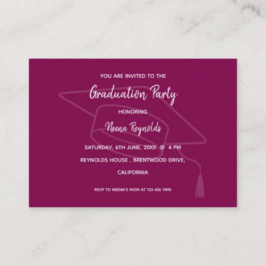 Multi Photo 2025 Afstudeerfeest Mini Uitnodiging Informatiekaartje (Achterkant)