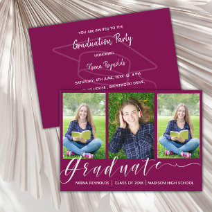 Multi Photo 2025 Graduation Party Mini Invitation