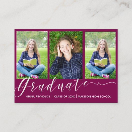 Multi Photo 2025 Graduation Party Mini Invitation (Devant)
