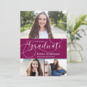 Multi Photo 2025 Rood Wit Afstuderen Kaart (Staand voorkant)