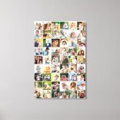 Multi Photo 54 Afbeelding Grid Collage Beige Canvas Afdruk (Voorkant)