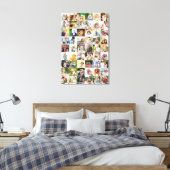 Multi Photo 54 Afbeelding Grid Collage Beige Canvas Afdruk (Insitu (Slaapkamer))
