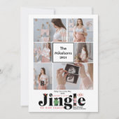 Multi Photo Baby zwangerschapsaankondiging Feestdagenkaart (Voorkant)