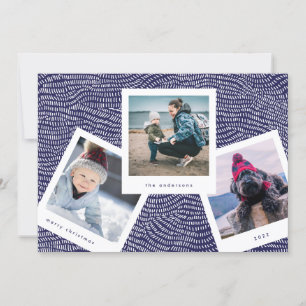 Multi Photo Booth-Lijst   Blauwe kerst Feestdagenkaart