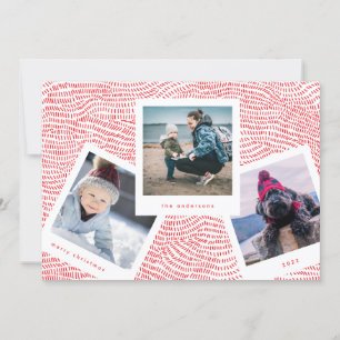 Multi Photo Booth-Lijst   Rode kerst Feestdagenkaart