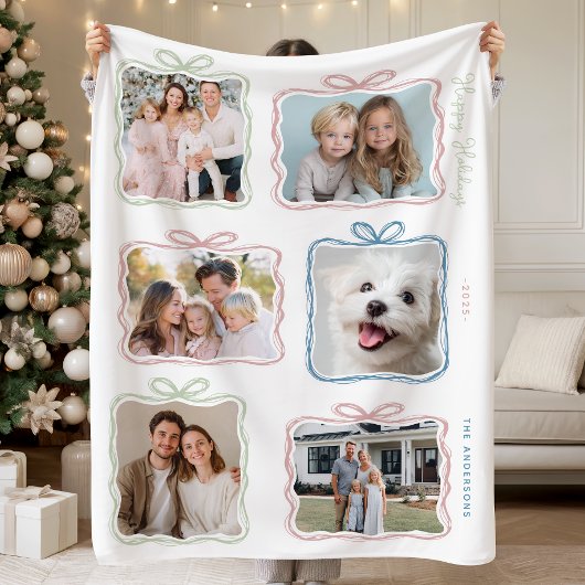 Multi Photo Christmas Gift Fleece Deken