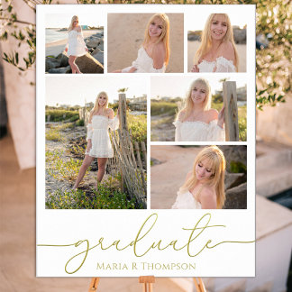 Multi Photo Collage Moderne Afstuderen Script Poster
