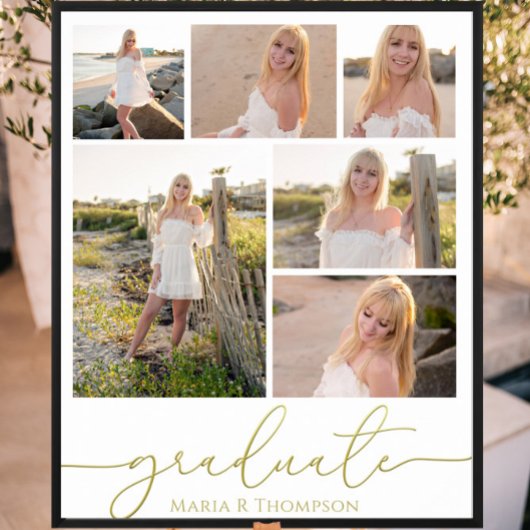 Multi Photo Collage Moderne Afstuderen Script Poster
