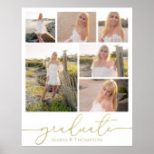 Multi Photo Collage Moderne Afstuderen Script Poster (Voorkant)