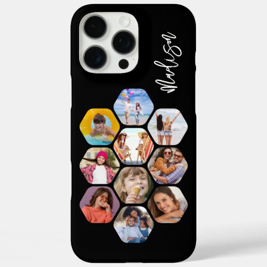 Multi Photo Collage Simple Modern Personalized Case-Mate iPhone Case (Achterkant)