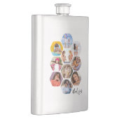 Multi Photo Collage Simple Modern Personalized Fla Flacon (Rechts)