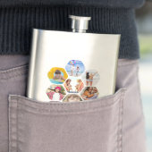 Multi Photo Collage Simple Modern Personalized Fla Flacon (Voorbeeld)