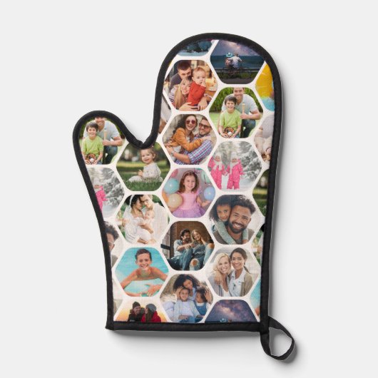 Multi Photo Collage Simple Moderne Hexagon Motif (Recto)