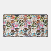 Multi Photo Collage Simple Moderne Hexagon Pattern Bureaumat (Voorkant)