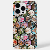 Multi Photo Collage Simple Moderne Hexagon Pattern Case-Mate iPhone Case (Achterkant)