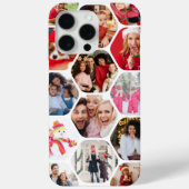 Multi Photo Collage Simple Moderne Hexagon Pattern Case-Mate iPhone Case (Achterkant)